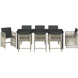  Vrtni set za objed 9 pcs Svijetlo siva Čelik s prahom premazan | shoptok.hr