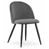 Brandless Stol BELLO - temno siv žamet / črne noge x 4, (22044092) | Shoptok.si