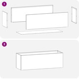 Vrtna saksija 2 kom. Bijela 40 x 20 x 20 cm Čelična vrata - Bijela 40 x 20 x 20 cm 2 | shoptok.hr