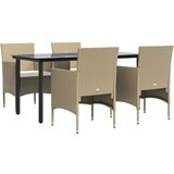  5-dijelni vrtni blagovaonski set s jastucima bež i crni | shoptok.hr