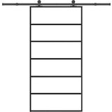 vidaXL Drsna vrata z opremo ESG steklo in aluminij 102x205 cm | Shoptok.si