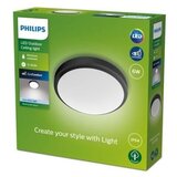 Philips LED okrogla stropna svetilka Doris (6 W, Ø x V: 22 x 7 cm, Črna, Hladno bela) | Shoptok.si