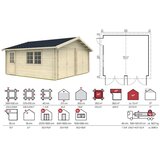 Male kuće GARAŽA 40-D 595 × 530 cm sa šindrom | shoptok.hr