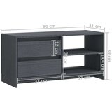 vidaXL TV omarica siva 80x31x39 cm trdna borovina | Shoptok.si