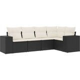  5-dijelna vrtna garnitura od poliratana s jastucima crna | shoptok.hr