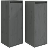 Furnova Stenska omarica 2 kosa siva 30x30x80 cm trdna borovina, (21949959) | Shoptok.si