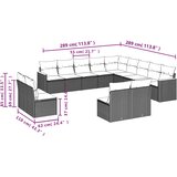  13-dijelni set vrtnih sofa s jastucima poliratan Bež | shoptok.hr