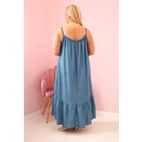 Kesi Włoski Plus Size women's dress with straps and ruffle denim | Shoptok.si