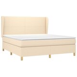  Krevet s oprugama i madracem krem 180x200 cm od tkanine | shoptok.hr