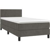  Krevet box spring s madracem LED tamnosivi 100x200 cm baršun | shoptok.hr