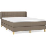  Krevet s oprugama i madracem smeđesivi 140 x 190 cm od tkanine | shoptok.hr
