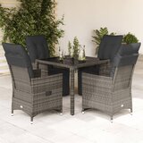  5-dijelni vrtni bistro set od poliratana s jastucima sivi | shoptok.hr