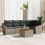 vidaXL set od 6 vrtnih kauča s jastučićima sivi poli ratan akacija | shoptok.hr