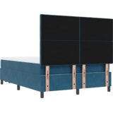  Postelja z vzmetnico z vzmetnico Temno modra 140 x 200 cm Žamet, (5000127223) | Shoptok.si