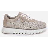 S. BARSKI Suede perforated platform sneakers gold | Shoptok.si
