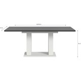 MID.YOU Raztegljiva Miza Marlon, Bela, Siva, 150-190x90cm | Shoptok.si