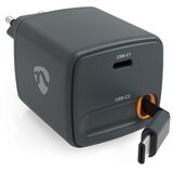 Nedis WCHARC30WBK - Punjač sa uvlačivim kablom Power Delivery 30W 2xUSB-C crna Cene