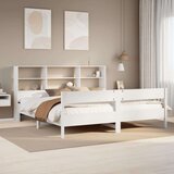 vidaXL Krevet s regalom z knjige bez madraca bijeli 180x200cm borovina Cijene