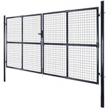 vidaXL Mrežasta vrtna vrata pocinkano jeklo 289x175 cm siva | Shoptok.si