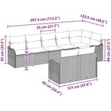  Sjedeća garnitura za vrt 8 pcs Crna poliratan | shoptok.hr