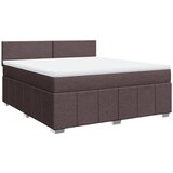 vidaXL Box spring postelja z vzmetnico temno rjava 180x200 cm blago, (21305365) Cene