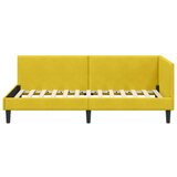 vidaXL Kutni okvir kreveta Žuta 90 x 200 cm Velvet i inženjerski drvo | shoptok.hr
