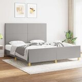  Posteljni okvir z vzglavjem svetlo siv 180x200 cm blago, (20788103) Cene