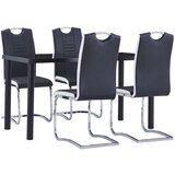 vidaXL 5-dijelni blagovaonski set od umjetne kože crni Cijene