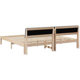  Okvir kreveta s uzglavljem Smeđa i svijetlo siva 200 x 200 cm | shoptok.hr