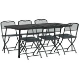  Set vanjskog namještaja 7 pcs Antracit Željezo i čelik | Eponuda.com