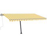  Samostojeća tenda na ručno uvlačenje 450 x 300 cm žuto-bijela | shoptok.hr