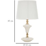 Mauro Ferretti Bela namizna svetilka s tekstilnim senčilom (višina 45 cm) Caserta – | Shoptok.si