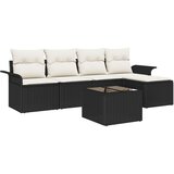 vidaXL set od 5 vrtnih sofa s jastučićima smeđi poli ratan, dvosed vrtna sofa s pohranom i jastučićima crni poli ratan Cijene