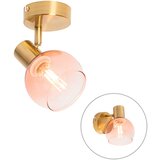 QAZQA Art Deco reflektor zlat z roza steklom - Vidro | Shoptok.si