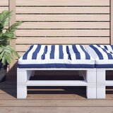 vidaXL Blazina za palete modro bele črte 80x80x12 cm blago Cene