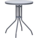 vidaXL Vrtna miza svetlo siva 60 cm jeklo in steklo Cene