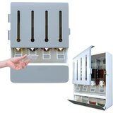  Zidni organizator za začine 4 dozatora + 4 posude, 8 u 1, Beli Cene
