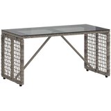 Vanjski stol Siva i crna 80 x 40 x 40 cm PE Rattan i Staklo | shoptok.hr