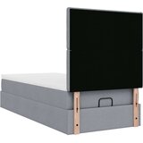 vidaXL Otomanski posteljni okvir z vzmetnico siv 90x190 cm blago | Shoptok.si
