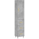  The Living Store Visoka omara betonsko siva 34,5x34x180 cm inženirski les - Visoka Omara, (21444144) | Shoptok.si