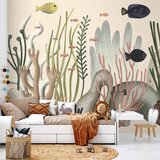  Foto tapeta - Underwater World - Fish and Corals in Pastel Colours 100x70 Vodootporna | shoptok.hr