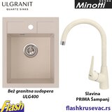 Minotti I Ulgran Granitna sudopera kvadratna BEŽ i Slavina - Minotti i ULGRAN U-404-328 Cene