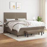 The Living Store Box spring postelja z vzmetnico taupe 180x200 cm blago - Box Spring Postelja, (21438595) | Shoptok.si