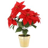 Molarem Home Umjetna crvena Božićna zvijezda u zlatnoj tegli - 49 cm Slike