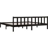  Posteljni okvir črn iz trdne borovine 200x200 cm, (20606136) | Shoptok.si