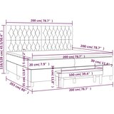 vidaXL Krevet s oprugama i madracem tamnosmeđi 200x200 cm od tkanine | shoptok.hr