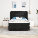  Box Spring postelja z vzmetnico v črni barvi, 160x200 cm tkanina, (22051233) | Shoptok.si