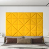  Zidne ploče baršunaste 12 kom žute 30 x 30 cm 0 54 m²