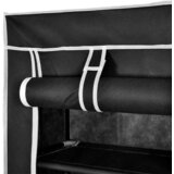 Ormarić za Cipele s Pokrovom od Tkanine 57 x 29 x 162 cm, Crni | shoptok.hr