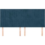  Uzglavlje tamnoplavo 160x5x118/128 cm baršunasto | shoptok.hr
